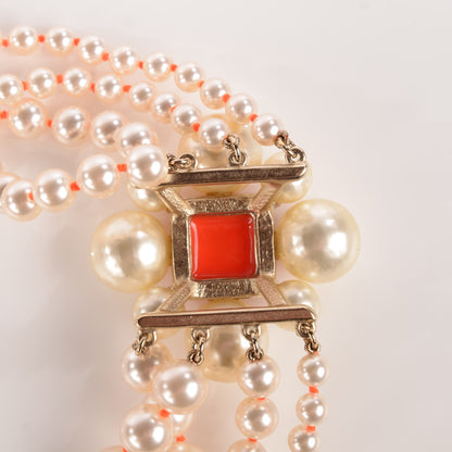 Chanel Pearl Multi Strand Long CC Necklace Gold 4 of 7