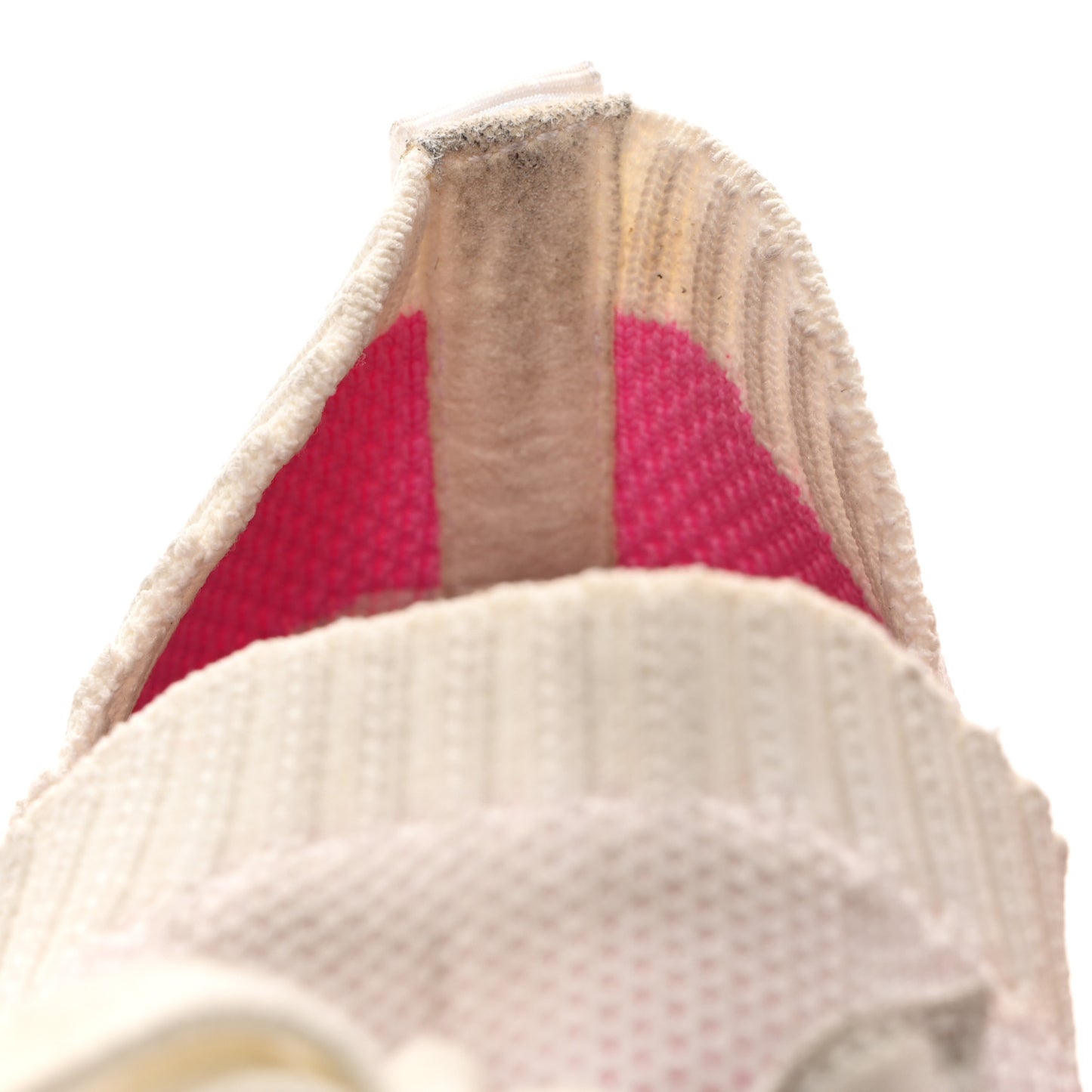 Fabric Suede Calfskin Stretch CC Sneakers 39.5 White Pink