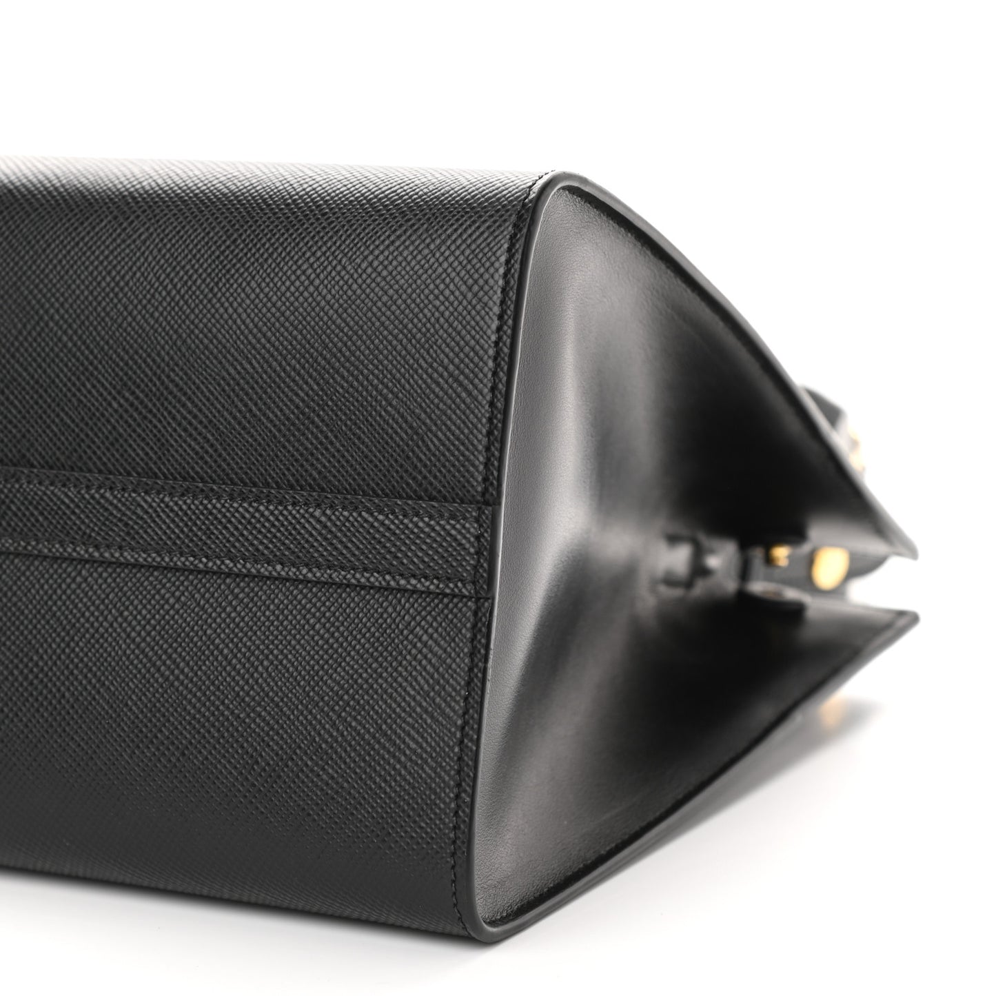 Saffiano Cuir Calfskin Medium Monochrome Top Handle Tote Black