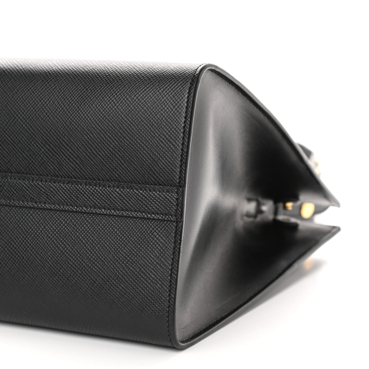 Prada Saffiano Cuir Calfskin Medium Monochrome Top Handle Tote Black 10 of 11