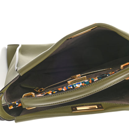 Fendi Vitello Seta Plexiglass Granite Large Peekaboo Iconic Satchel Equatore 5 of 10