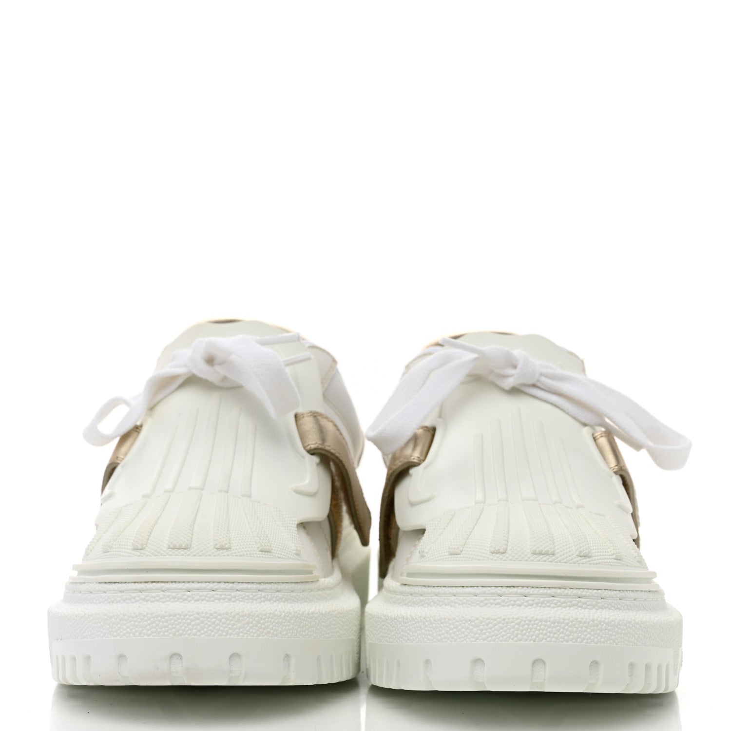 Christian Dior Laminated Calfskin Dior-ID Platform Sneakers 37.5 Off White Gold 2 of 9