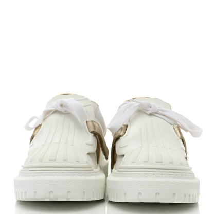 Christian Dior Laminated Calfskin Dior-ID Platform Sneakers 37.5 Off White Gold 2 of 9