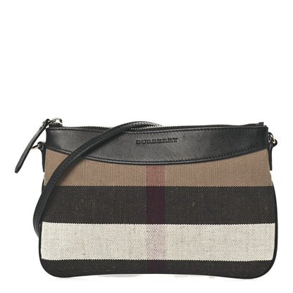 Burberry Mega Check Peyton Crossbody Clutch Bag Black 1 of 10