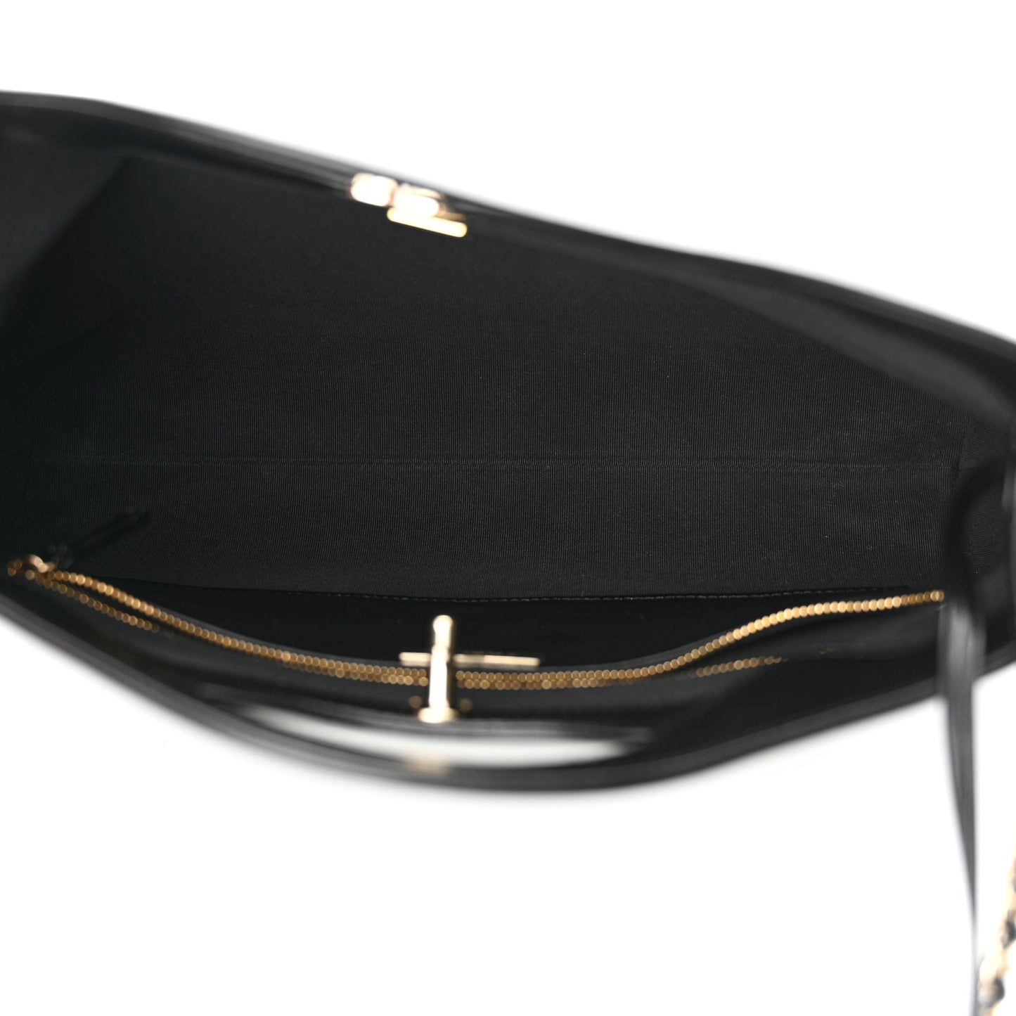 Shiny Lambskin Quilted 31 Shopping Bag Black