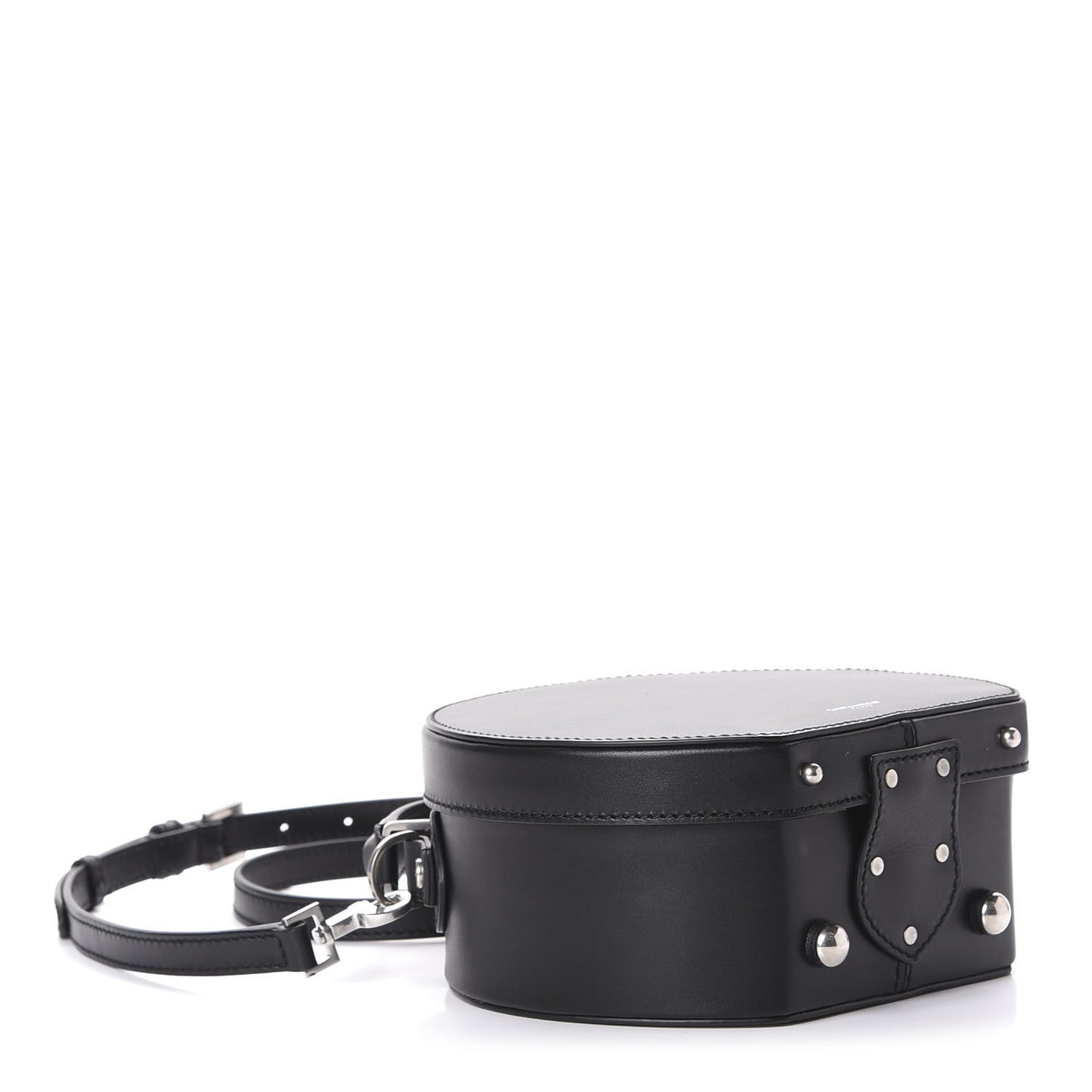 Calfskin Small Mica Hat Box Black