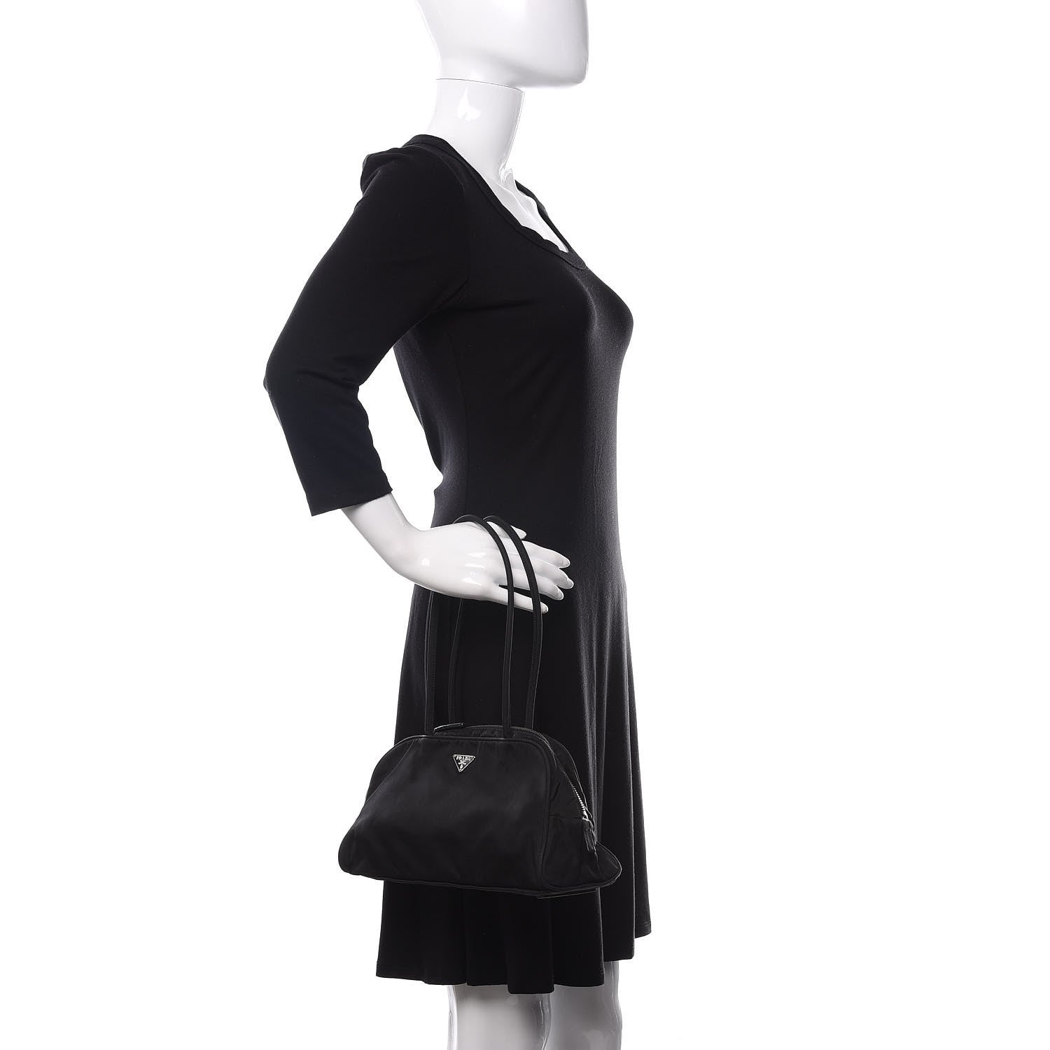 Prada Tessuto Nylon Shoulder Bag Black 2 of 9