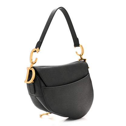 Christian Dior Grained Calfskin Saddle Bag Black 3 of 10
