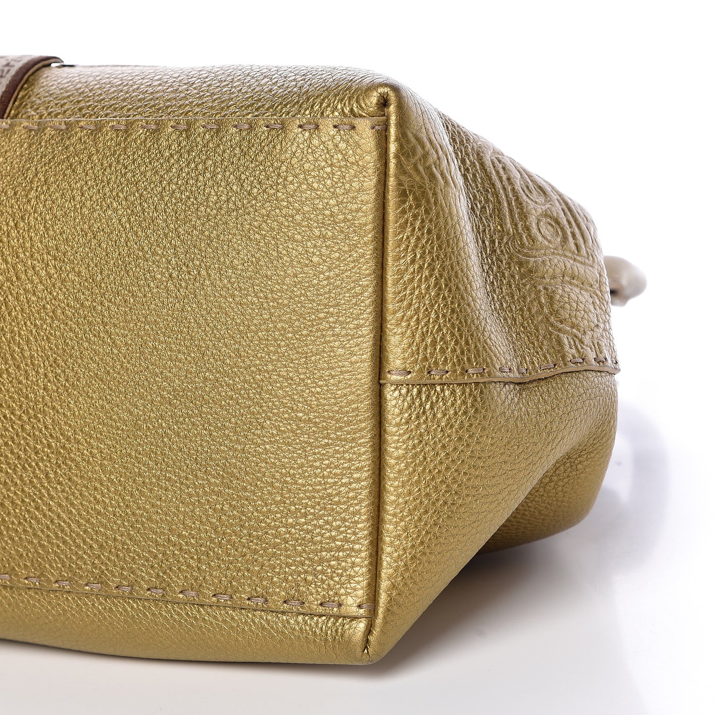 Calfskin Romano Selleria Small Villa Borghese Tote Gold