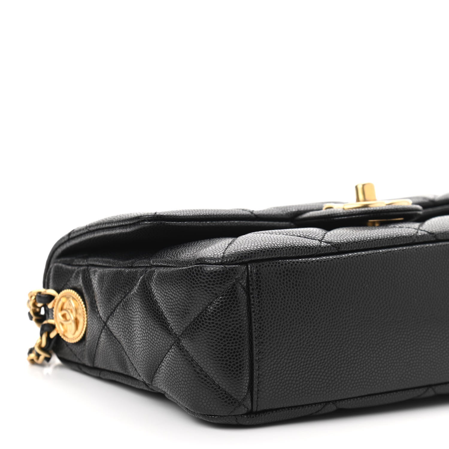 Chanel Caviar Quilted Small Twist Your Buttons Flap Black 9 of 11