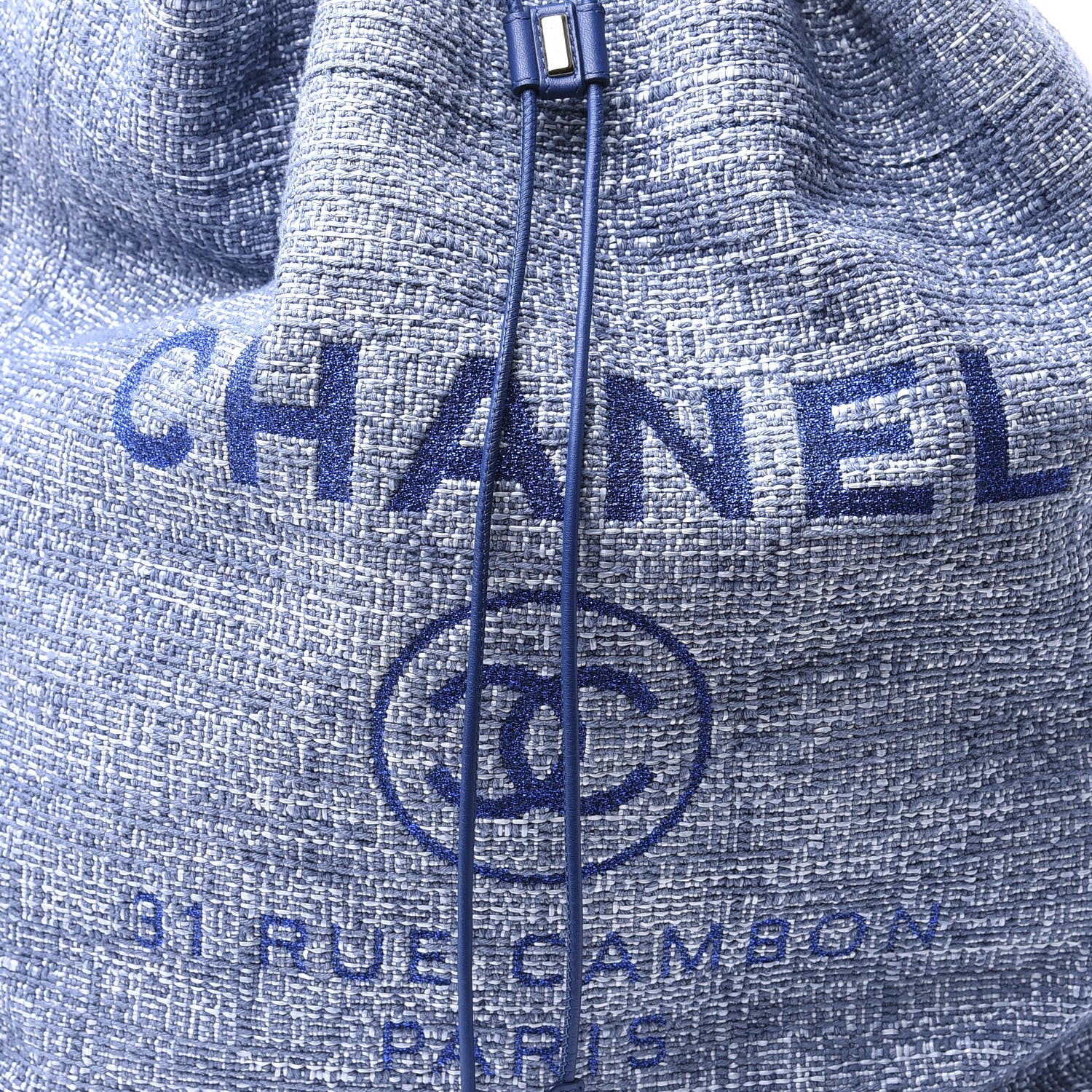 Chanel Canvas Large Deauville Backpack Blue 10 of 10