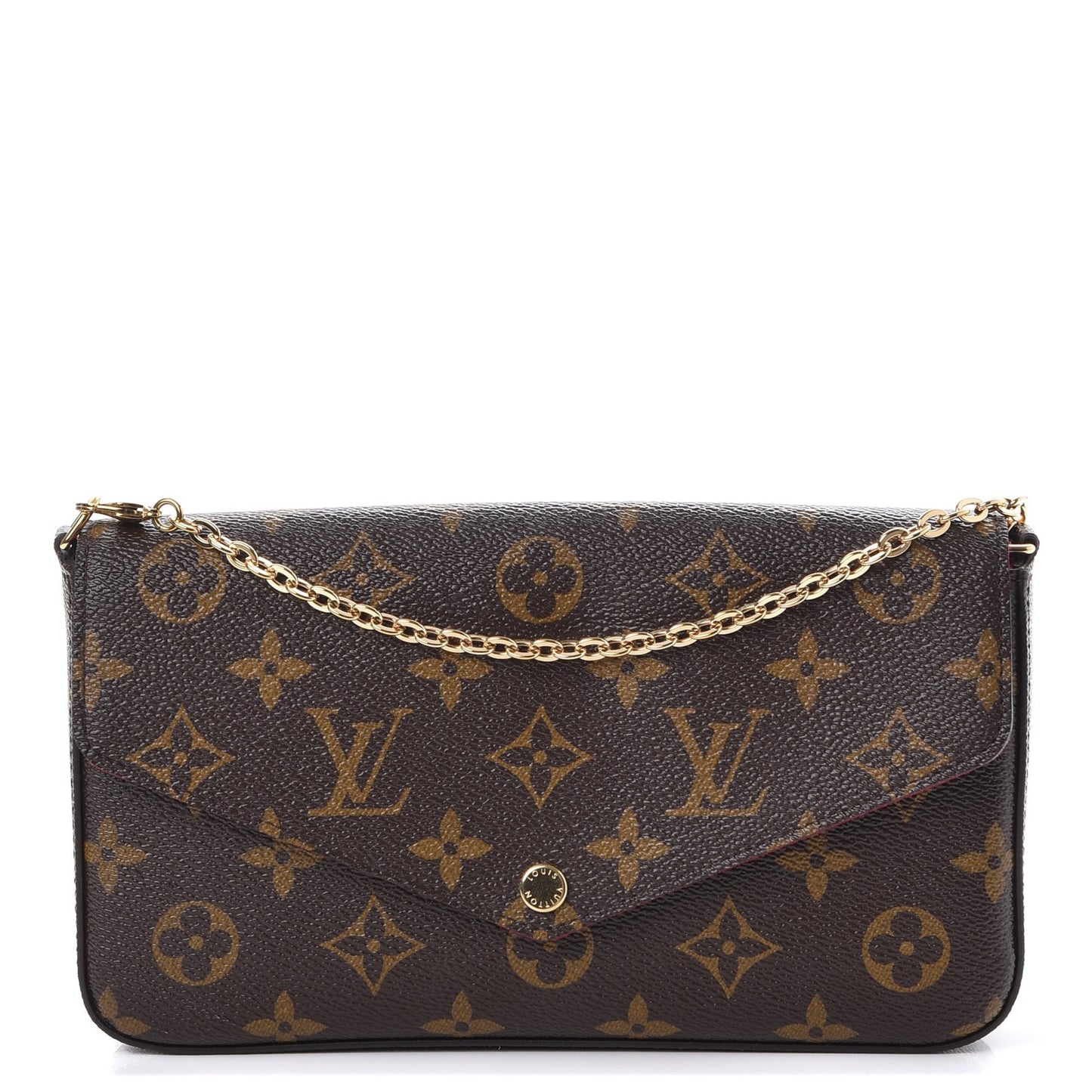 Monogram Pochette Felicie Chain Wallet Fuchsia