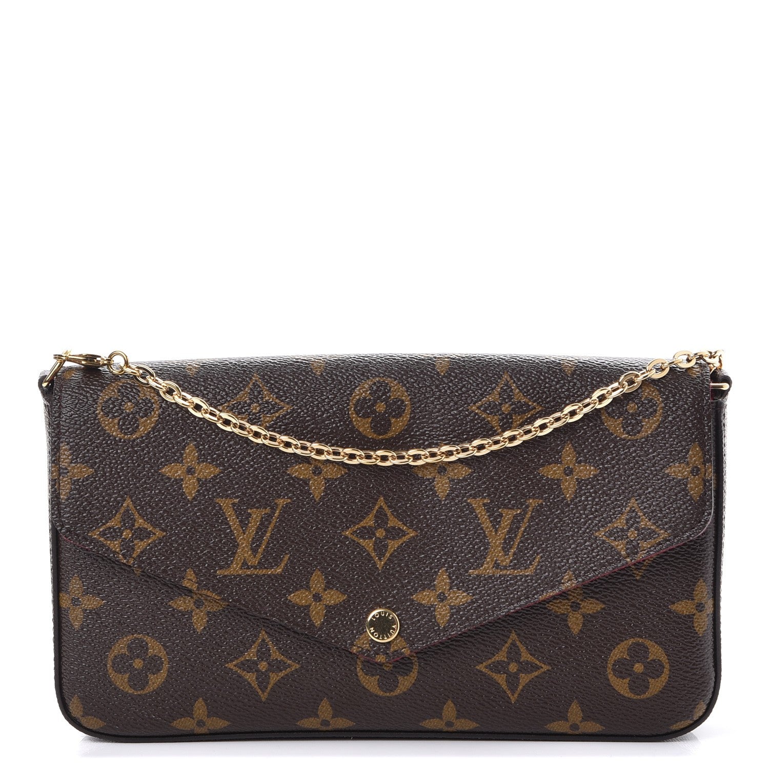 Louis Vuitton Monogram Pochette Felicie Chain Wallet Fuchsia 1 of 13
