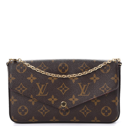 Louis Vuitton Monogram Pochette Felicie Chain Wallet Fuchsia 1 of 13