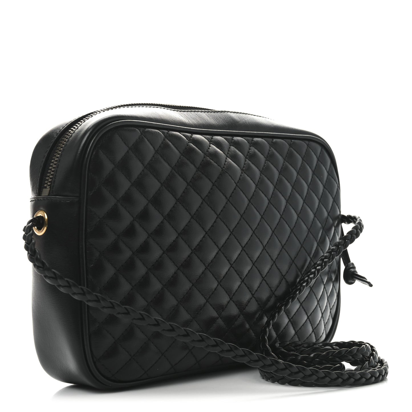 Calfskin Web Trapuntata Small GG Shoulder Bag Black
