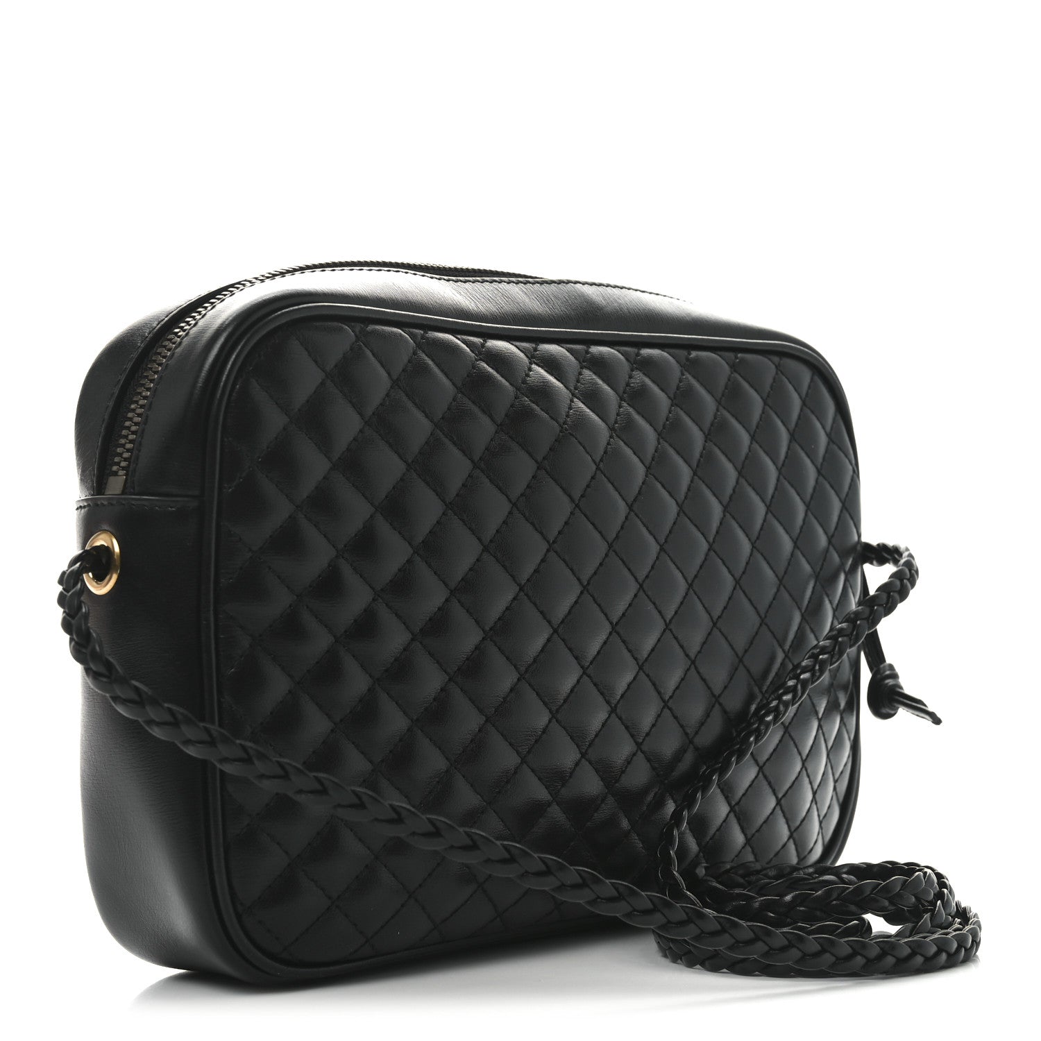 Gucci Calfskin Web Trapuntata Small GG Shoulder Bag Black 3 of 10