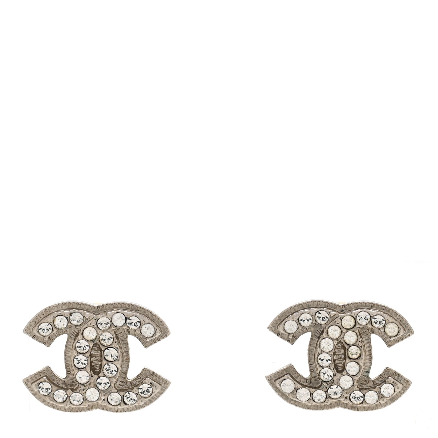 Crystal CC Earrings Silver