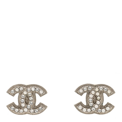 Chanel Crystal CC Earrings Silver 1 of 4