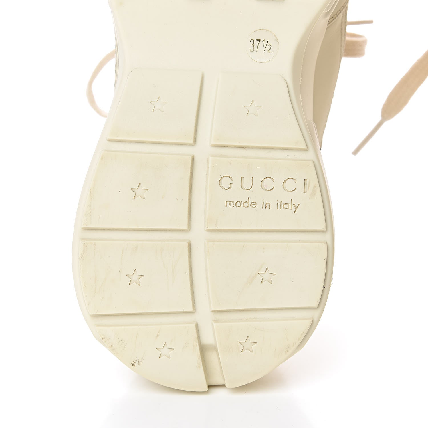 Gucci Calfskin Logo Womens Rhyton Sneakers 37.5 Ivory 9 of 13
