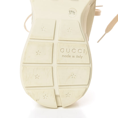 Gucci Calfskin Logo Womens Rhyton Sneakers 37.5 Ivory 9 of 13