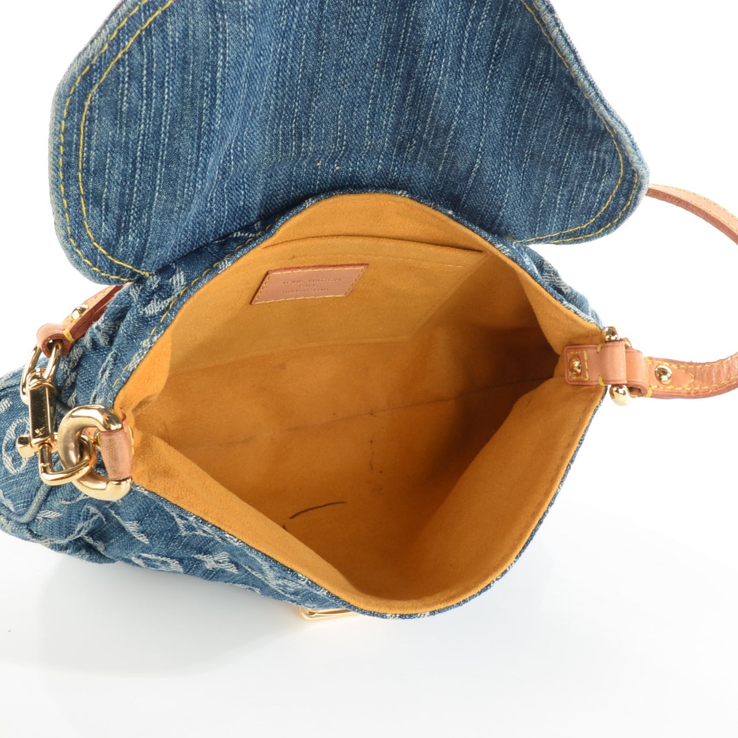 Monogram Denim Mini Pleaty Blue