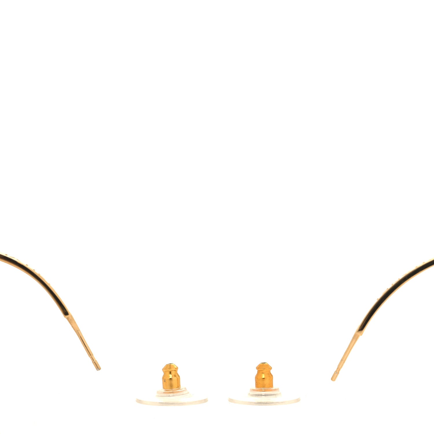 Chanel Metal Transparent Resin CC Hoop Earrings Gold 3 of 5