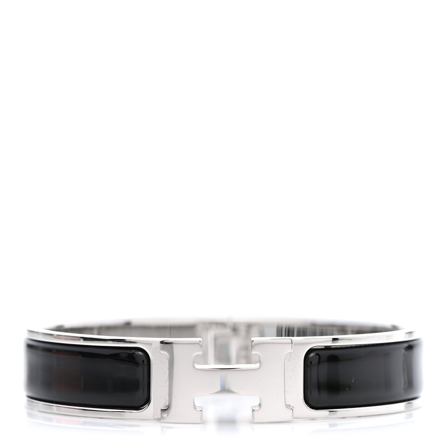 Enamel Narrow Clic Clac H Bracelet PM Black