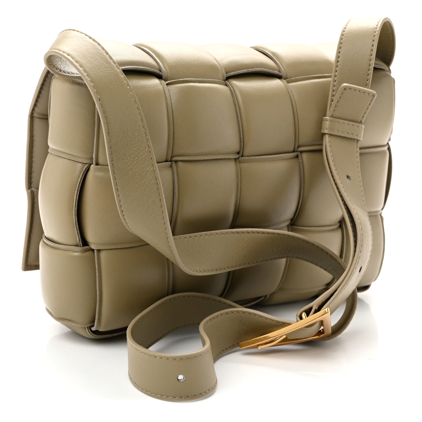 Nappa Maxi Intreccio Padded Cassette Crossbody Bag Travertine