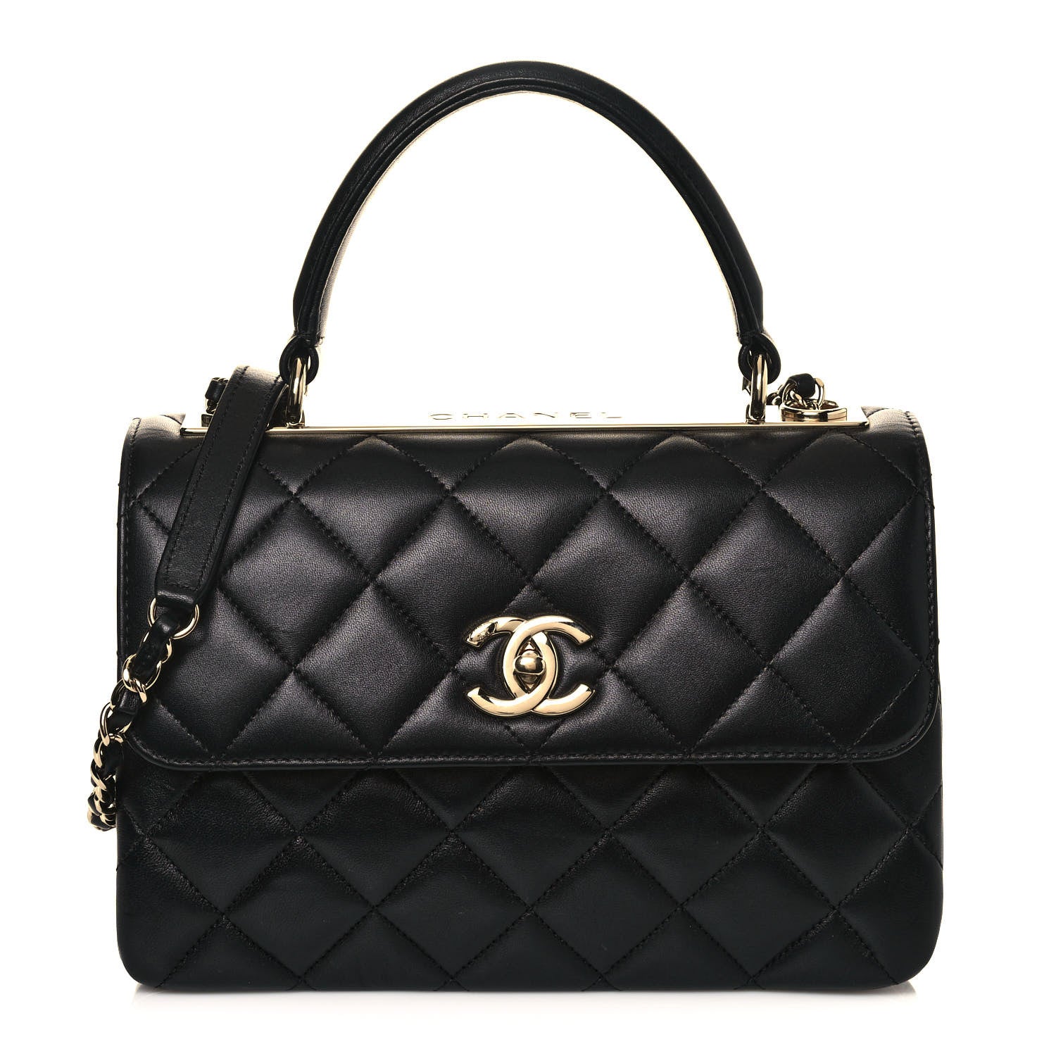 Chanel Lambskin Quilted Small Trendy CC Dual Handle Flap Bag Black 1 of 17