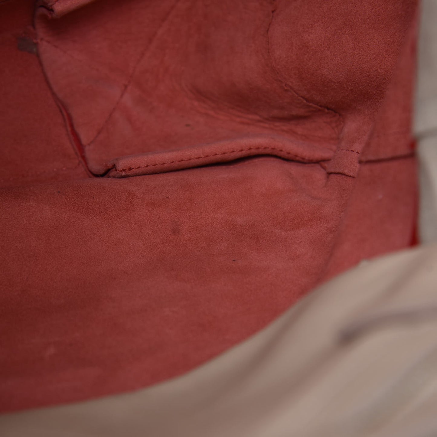 Lambskin Vertical Bi-Cabas Beige Red