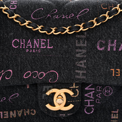 Chanel Denim Quilted Denim Mood Large Flap Black Multicolor 8 of 10
