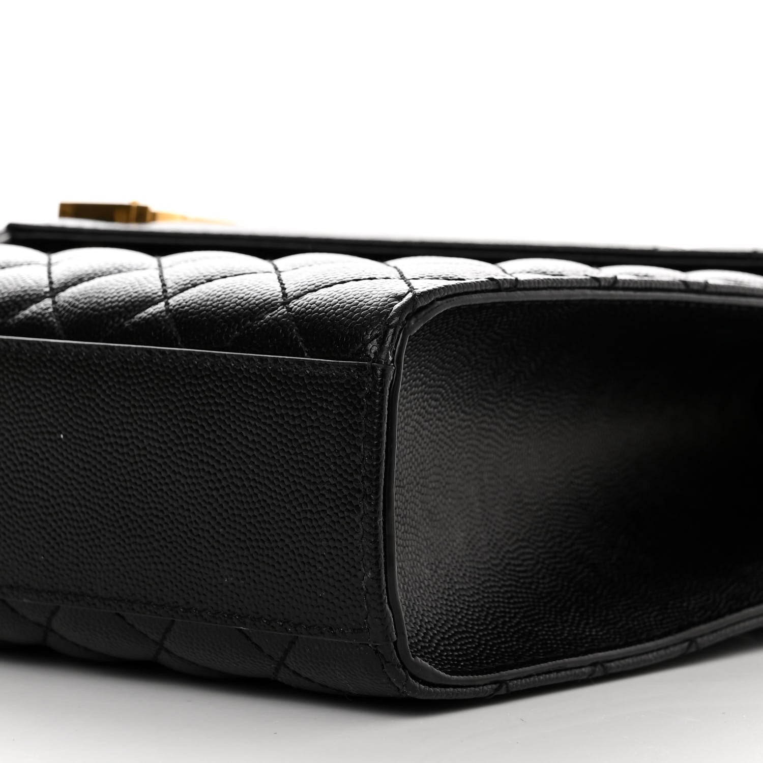 Saint Laurent Grain De Poudre Textured Mixed Matelasse Large Triquilt Monogram Satchel Black 10 of 10
