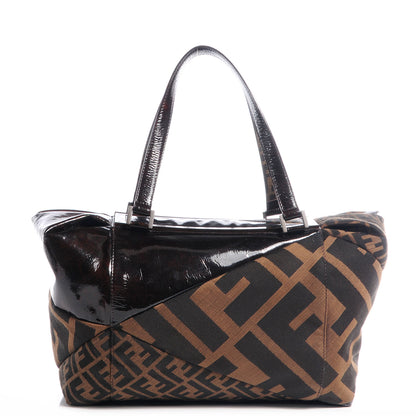 Fendi Patent Zucca To You Satchel Tobacco 1 of 8
