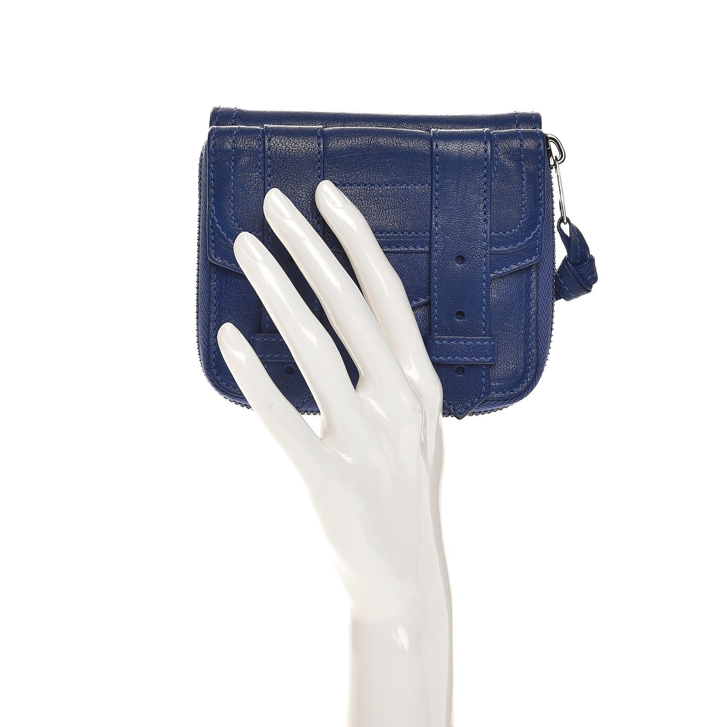 Lambskin PS1 Small Zip Wallet Royal Blue