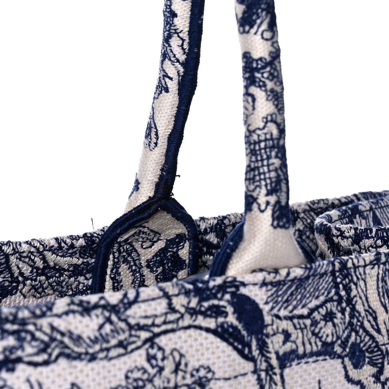 Christian Dior Canvas Embroidered Large Dioriviera Toile De Jouy Book Tote Blue 13 of 13
