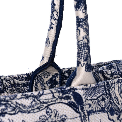 Christian Dior Canvas Embroidered Large Dioriviera Toile De Jouy Book Tote Blue 13 of 13