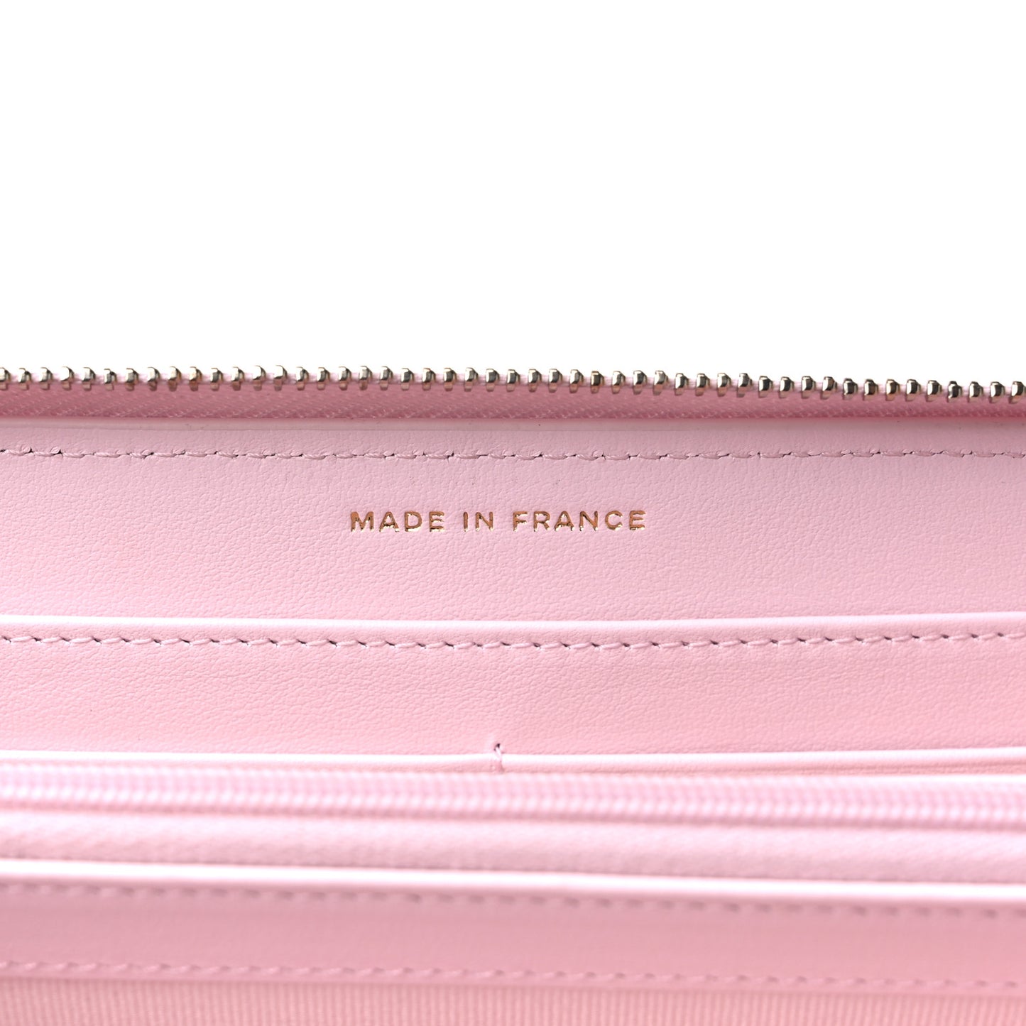 Caviar Quilted Large Gusset Zip Around Wallet Light Pink