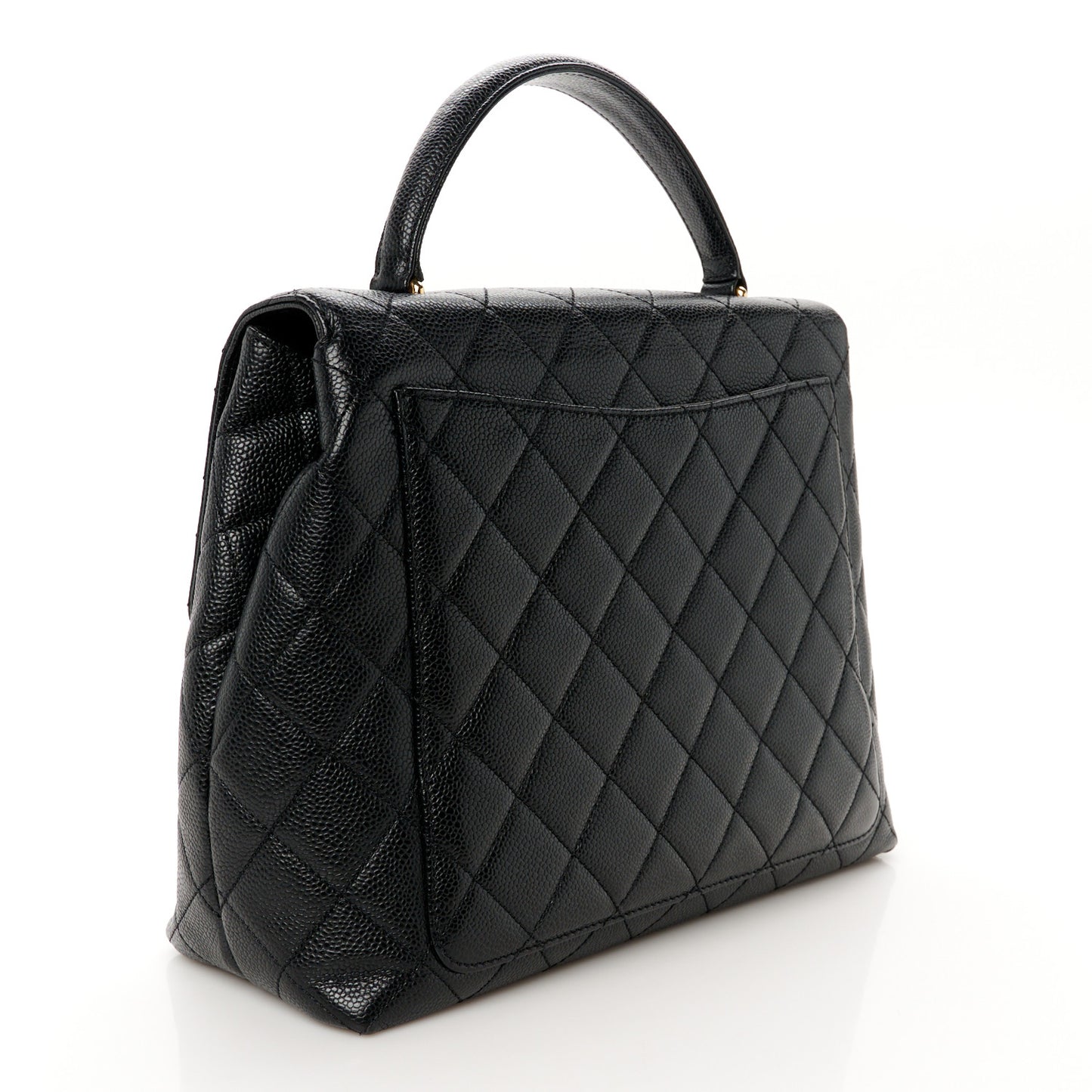 Caviar Quilted Jumbo Kelly Flap Black