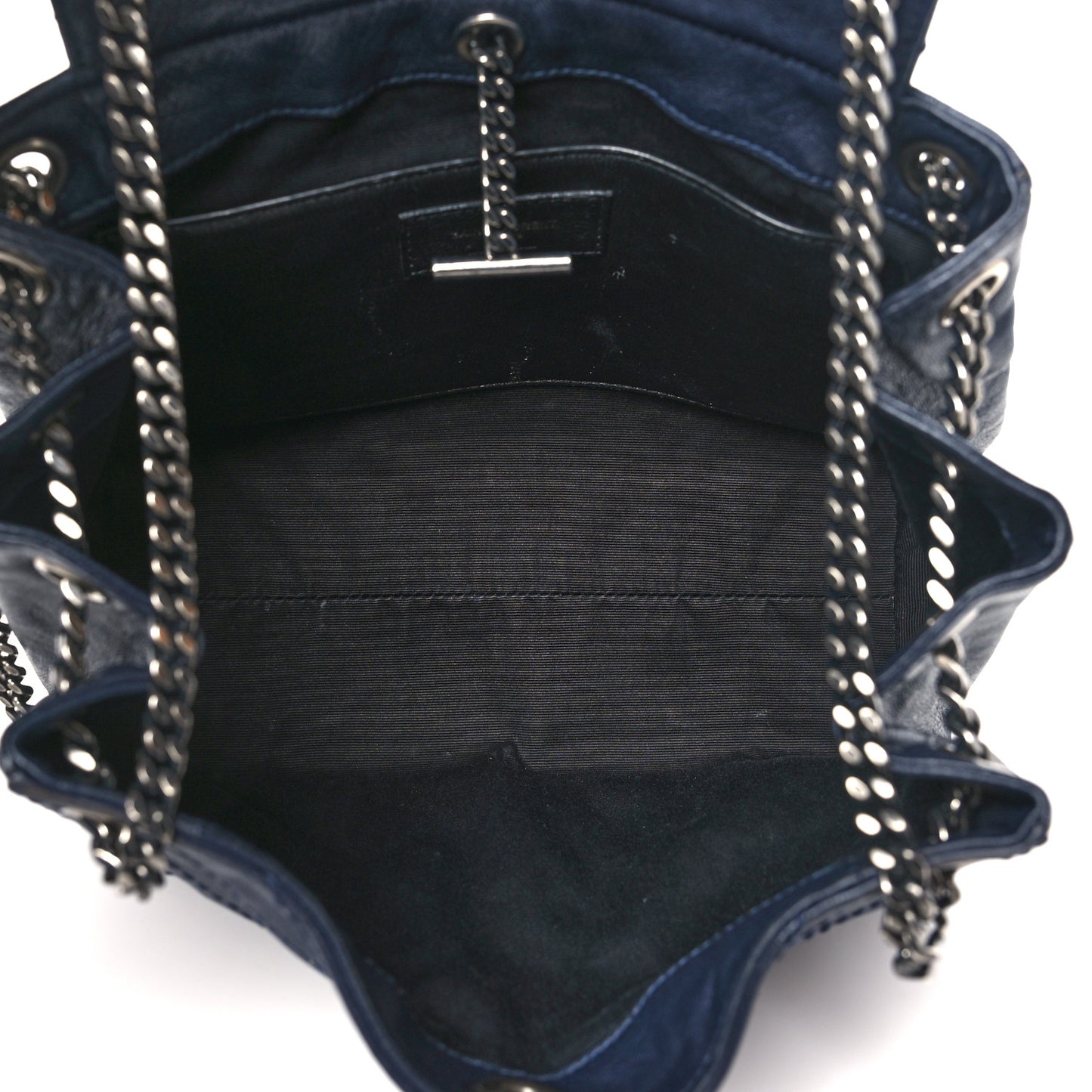Vintage Lambskin Chevron Monogram Small Nolita Blue
