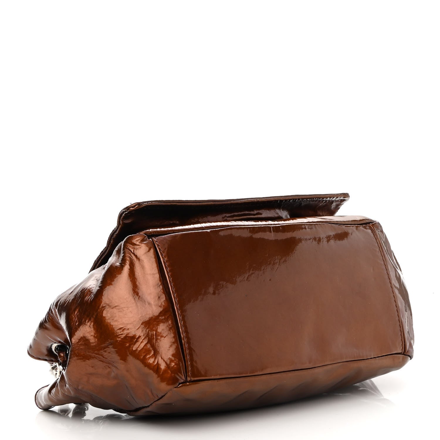 Chanel Patent Accordion CC Flap Bronze 4 of 15