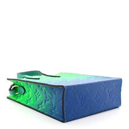 Louis Vuitton Taurillon Illusion Sac Plat XS Bleu Vert 4 of 9