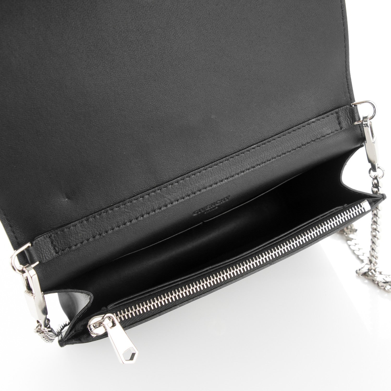 Givenchy Calfskin Cross Embellished Pandora Chain Wallet Black 5 of 6