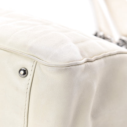 Chanel Lambskin Vertical Quilted Lax East West Shoulder Bag Ivory 15 of 17