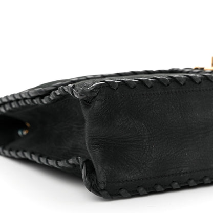 Chanel Suede Calfskin Jumbo Happy Stitch Flap Black 9 of 11