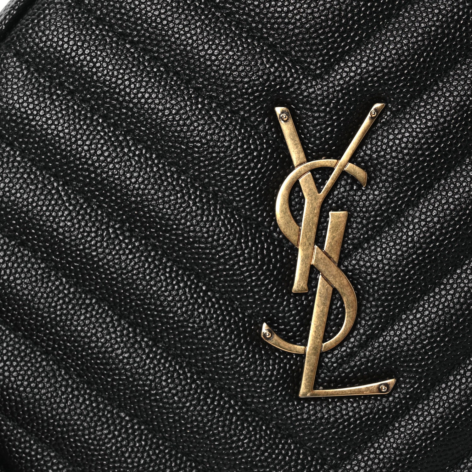 Saint Laurent Grain De Poudre Matelasse Chevron Quilted Round Vinyle Camera Bag Black 8 of 13