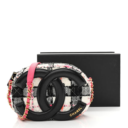 Chanel Tweed Lambskin Quilted Coco Midnight Camera Case White Black Multicolor 11 of 11