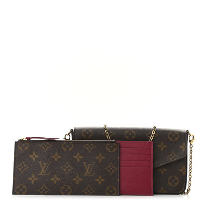 Louis Vuitton Monogram Pochette Felicie Chain Wallet Fuchsia 1 of 11