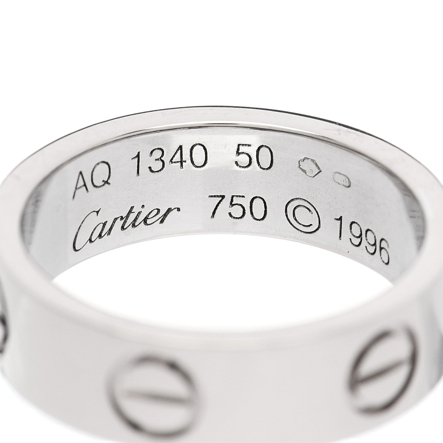 18K White Gold 5.5mm LOVE Ring 50 5.25