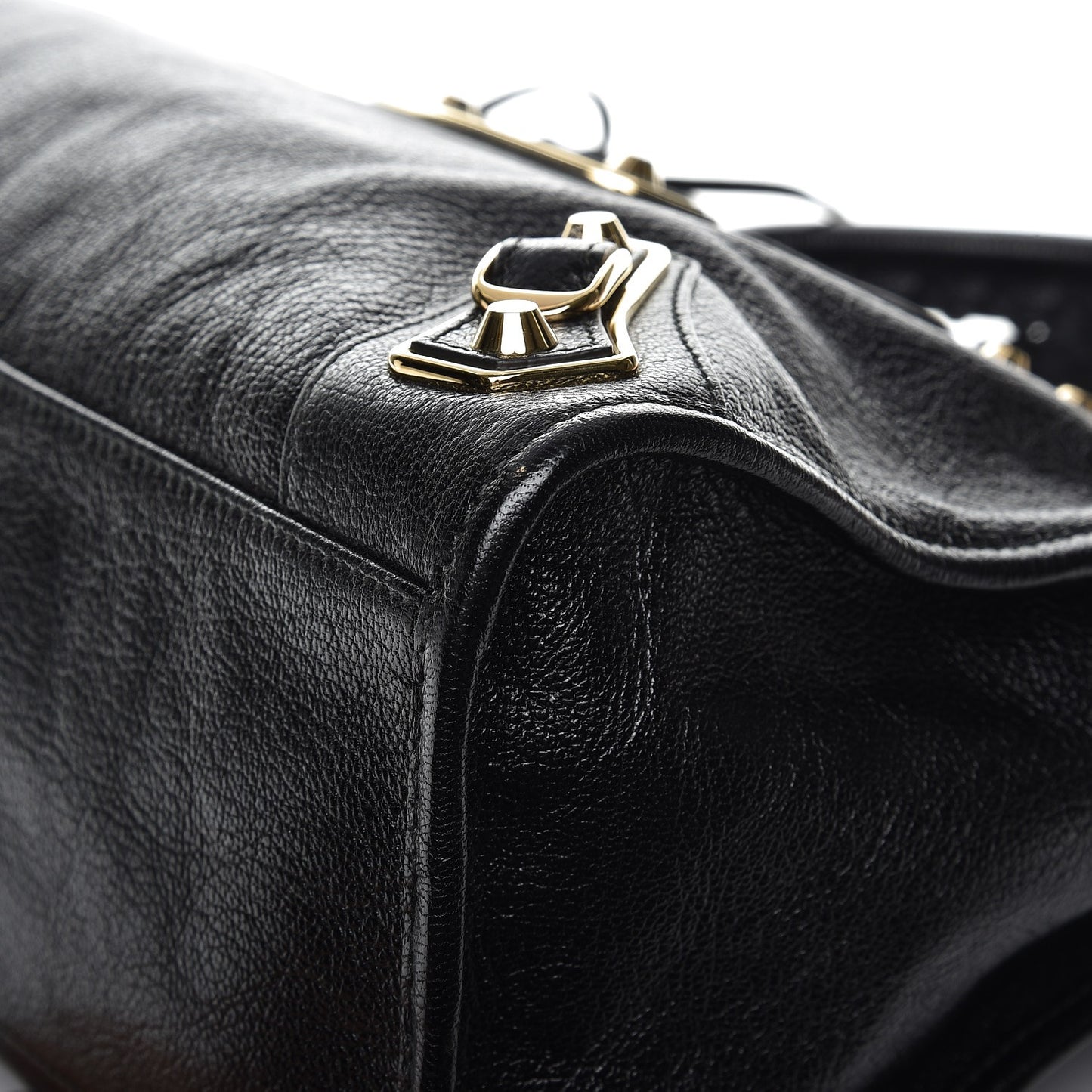 Chevre Gold Metallic Edge Hardware City Black