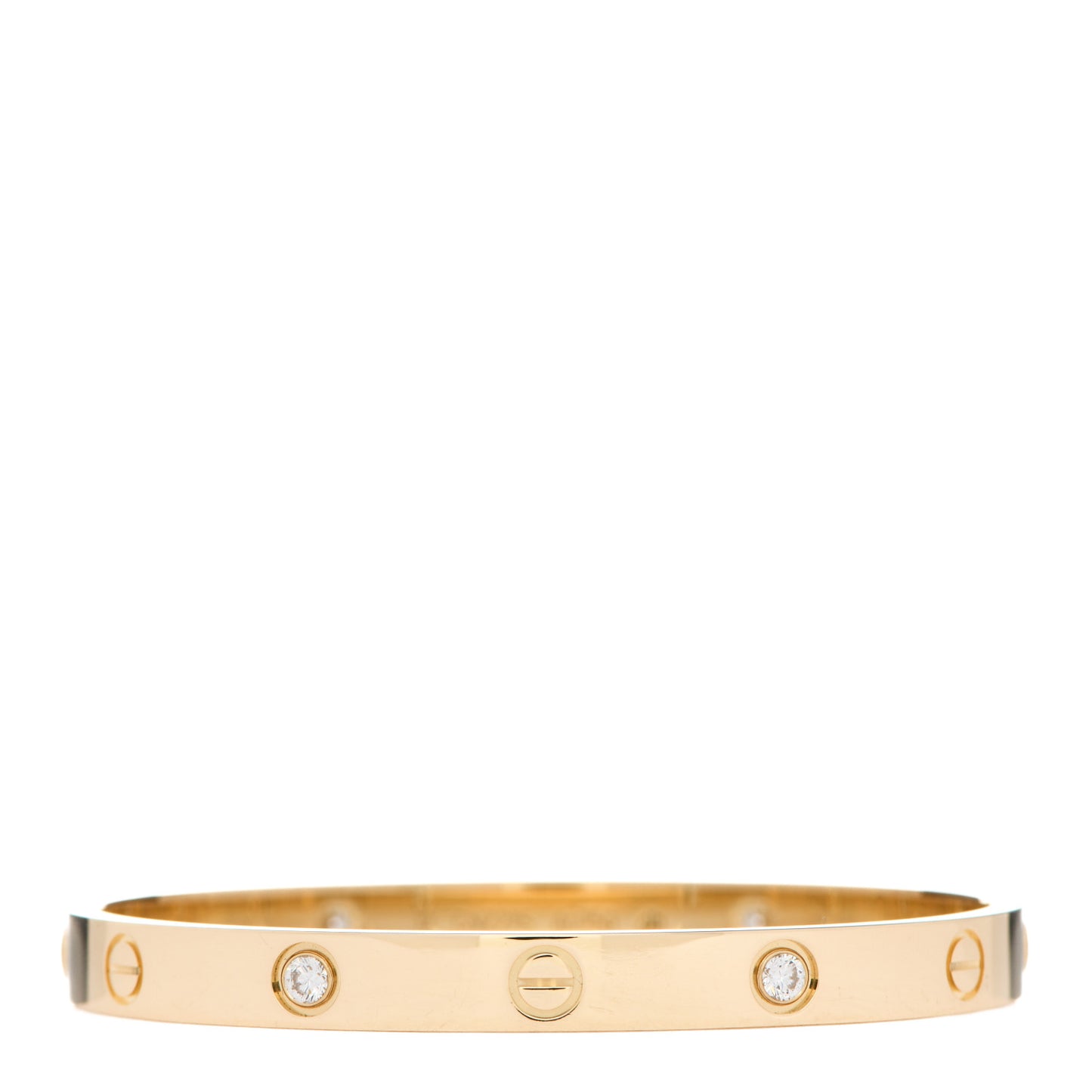 18K Yellow Gold 4 Diamond LOVE Bracelet 17